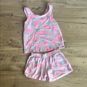 H&M Pink Strawberry Kids Short/Tank Set